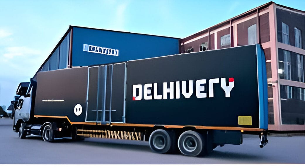 delhivery truck in their warehouse
